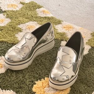 Stella McCartney Binx Silver Star Platform Shoes